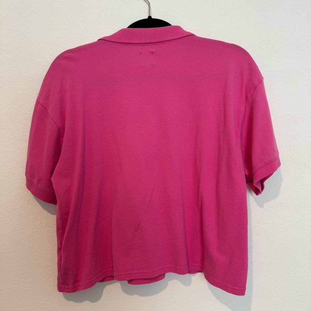GAP Pink Boxy Cropped Polo Short Sleeve Shirt - Picture 6 of 6